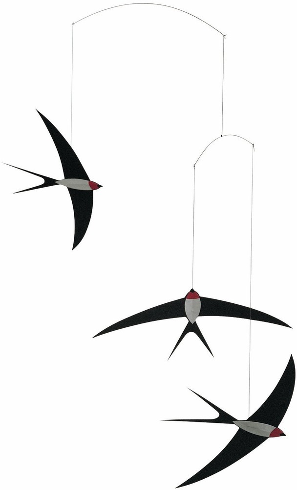 3 Swallow Hanging Mobile – 20 Inches – Premium-Grade Cardstock – Handmade in Den