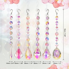 6Pcs Crystal Suncatcher DIY Sun Catchers for Wedding Garden Decor Multicolor