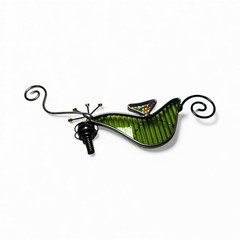 Sun Catcher Sea Horse Green Stained Glass Ornament