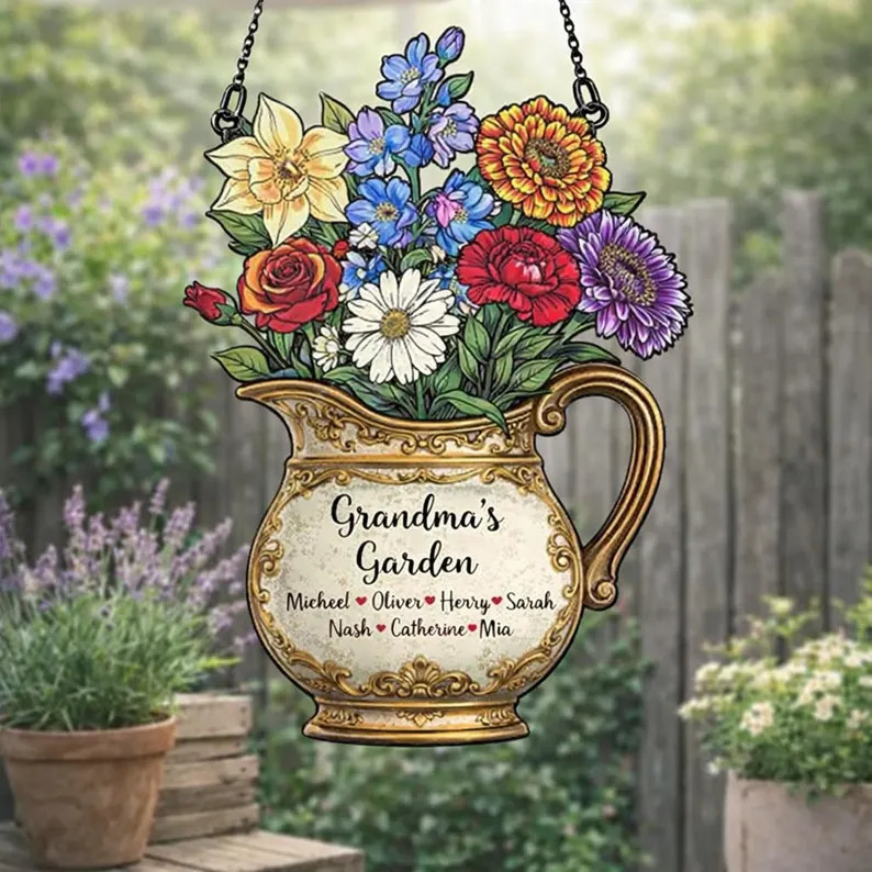 Personalized Grandma Garden Suncatcher Acrylic Custom Gift