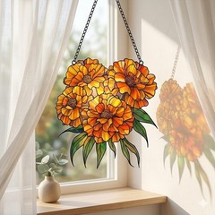 Personalized Birth Flower Suncatcher Acrylic Custom Gift Window Decor