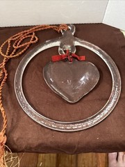 Kosta Boda Large Heart Suncatcher Figurine Art Glass Bertil Vallien Sweden