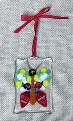 Butterfly Art Glass Sun Catcher Boho Whimsical Fairy Goblin Core Eclectic Artsy