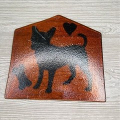 Stained glass sun catcher window art / orniment / coaster handmade chihuahua dog