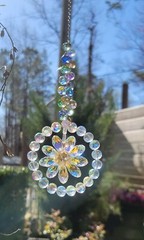 Crystal Flower Suncatcher, Window Hanging Sun Catcher Ornament 2.7 x 1 x 16.5 in