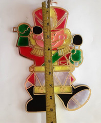 Vintage Christmas Plastic Suncatchers Lot of 6 MCM Holiday Santa Rudolph Decor