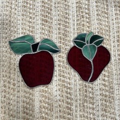 Stained Glass Suncatchers Red Strawberry & Apple