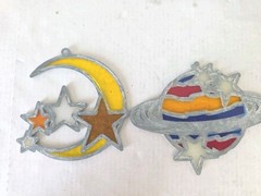 Vintage Suncatcher Moon, Stars And Saturn