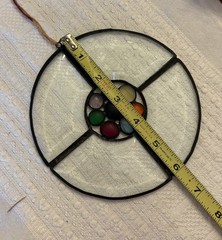 Vintage Suncatcher Round Beveled Glass & Marbles 6″
