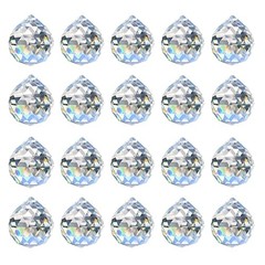 30mm/1.18″ 20pcs Crystal Prism Suncatcher for Windows Hanging, 20pcs,clear