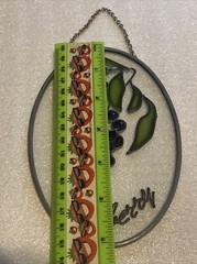 Hand Painted Stained Glass Blueberry, Blackberry Sun Catcher Lot Of 2 ( 6”x 4” )