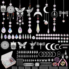 DIY Suncatcher Kit 228 PCS Crystal Suncatchers Making Supplies Hanging Prism New