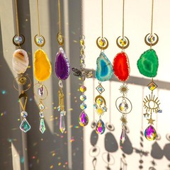 7 PCS Crystal Suncatcher Hanging Suncatchers with Crystals Light, Sun Catchers