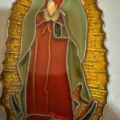 Vintage The Maddona , Virgin Mary Sun Catcher “Stained Glass” Acrylic Metal