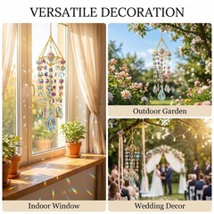 HDCRYSTALGIFTS Crystal Suncatchers for Window Hanging Glass Wind Multi Color