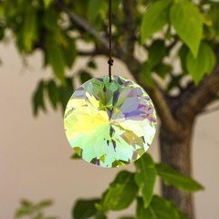 3″/79mm Hanging Crystal Prism Suncatcher for 3.1*3.1 inches, Ab Color_round