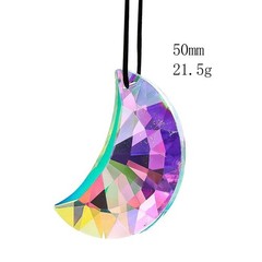 Crescent Moon Crystal Suncatcher Prism Hanging Ornament Home Garden Chandelier