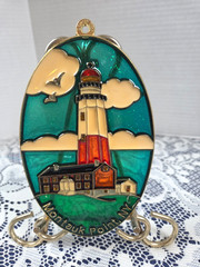 4 Acrylic & Metal Lighthouse Sun Catchers NY,SC,GA,FL Stained Glass Souvenir