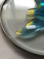 Blue and Yellow Dove Bird Beveled Glass  Suncatcher