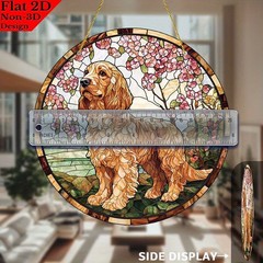 Cherry Blossom Cocker Spaniel Acrylic Suncatcher Dog Lover Window Decor Gift