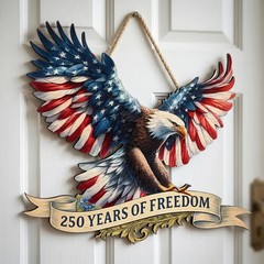 America Patriotic Wall Sign with Rope