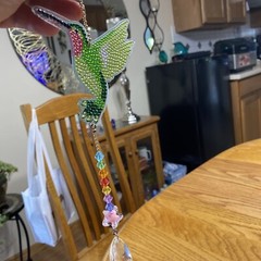 Hummingbird Sun Catcher Diamond Art Painted- Both Sides
