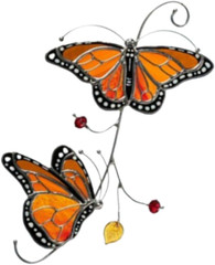 Suncatcher for Window, 2 Butterfly Stained Glass Suncatcher Hanging Color gift