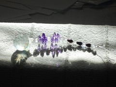 Suncatcher Glass Beaded Handmade Purple & Clear Glass Bead 30mm Crystal Ball
