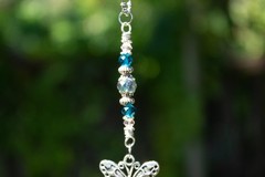 Butterfly Car Charm, Aqua Car Charm, Mirror Hanger, Car Accessories
