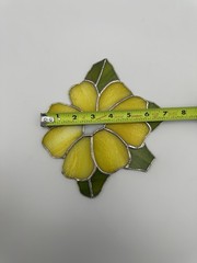 Yellow Flower Suncatcher Stained Glass 8”