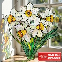 Personalized Birth Flower Suncatcher Acrylic Custom Gift Window Decor