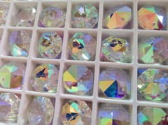 30Pcs Crystal Octagon Beads 20mm 2 Holes AB Color SunCatcher Parts Chandelier
