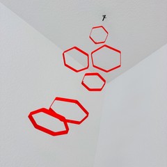Revolutionary Hex hanging Mobile: Customizable Modern Art for Your Space