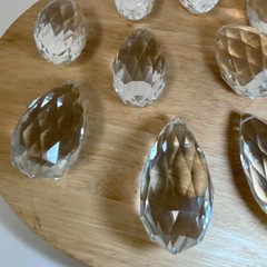 10 Crystal Faceted Round Teardrop Suncatcher Hanging Prism Rainbow Maker 2.75″