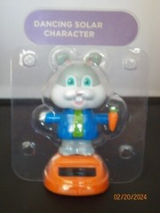 Solar Happy Easter Grey White Rabbit blue coat green button shirt orange carrot