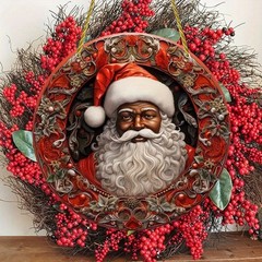 Acrylic Black Santa Christmas Ornament Intricate Festive Holiday Gift Xmas Decor