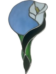 Vintage Stained Glass Calla Lily Mirror Art Nouveau Floral Suncatcher Wall Decor