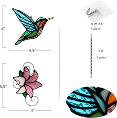 Colorful Handmade Hummingbird & Lily Flower Suncatcher – Stunning Window Decor