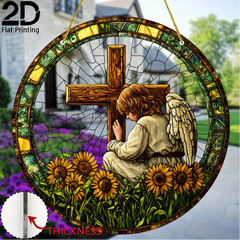 Colorful Acrylic 2D Cross Suncatcher Great Gift Mom Grandmom Lost Loved One 8″