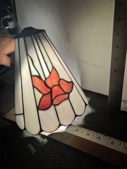 Vintage Stained Glass Floral hald round light cover 8 x8 free shipping