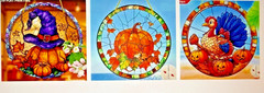 3 – DIFFERENT ACRYLIC FLAT SUNCATCHER/WINDOW DECORATIONS 7.8″