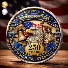 Personalized Keepsake 4th of July Independence Day 3D Print Coin