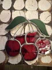 Bunch Of Cherries Suncatcher Window Decor Glass And Metal