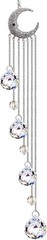 Silver Moon 20.5 Inch Crystal Suncatcher Hanging Ornament for Windows & Decor