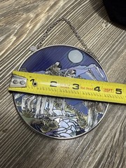 Amia Handpainted Glass Wolf Suncatcher, 6-1/2-Inch