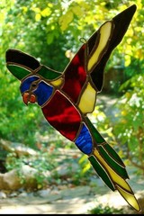 Stained Glass Peace Sign Handmade Turquoise Aqua Suncatcher Window Home Decore