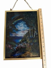 Louis Comfort Tiffany Double Rainbow Iris Stained Glass Suncatcher Glassmasters