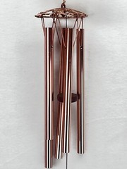 Hand Crafted 20” Glass Angel Wind Chime Copper toned Accent & Chimes