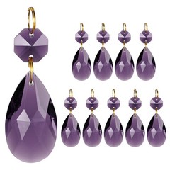 10PCS Crystal Suncatcher 1Teardrop Prism Pendant, 38mm Chandelier[Violet]