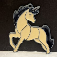 Vintage 80s Unicorn Sun Catcher Window Ornament Fantasy Art Glass